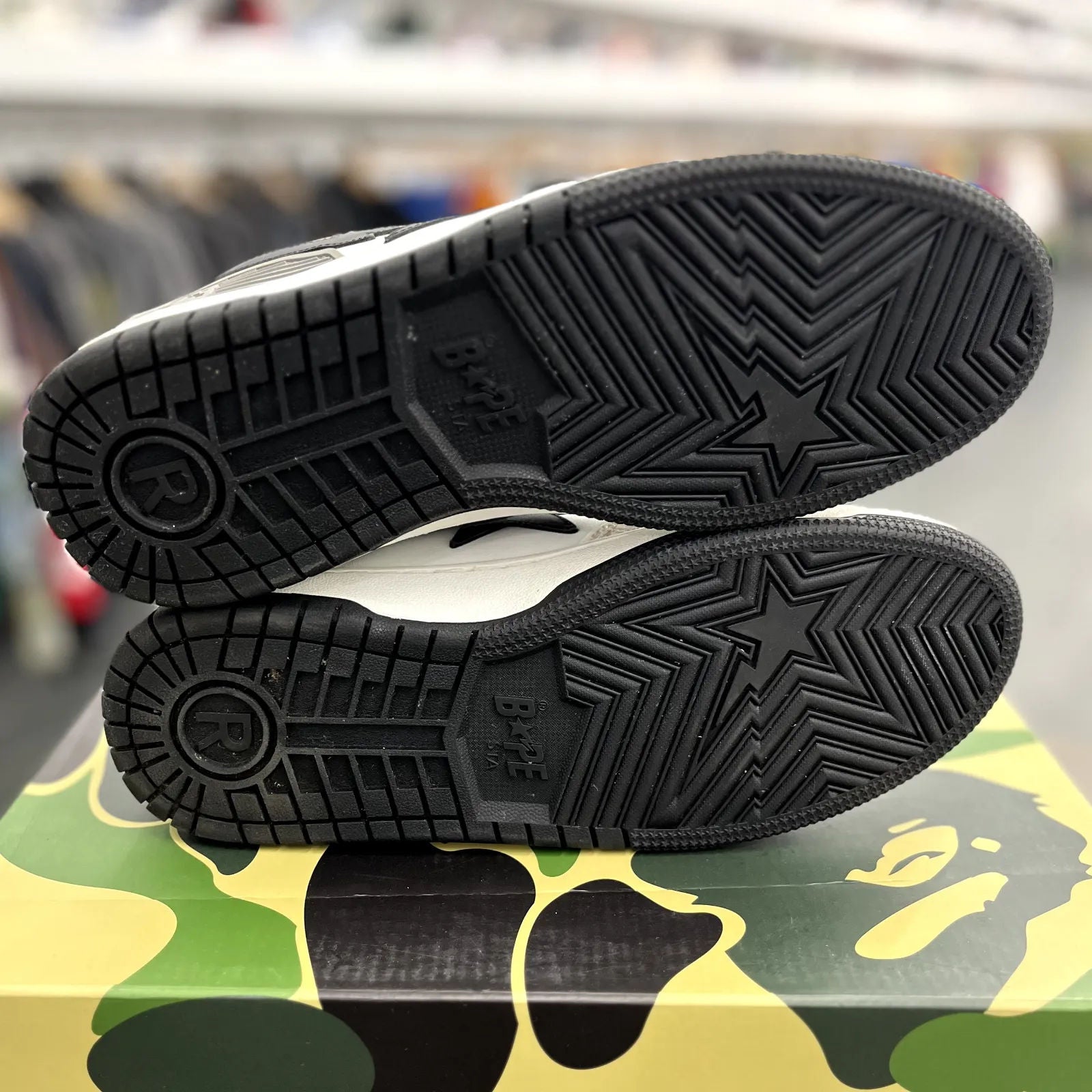 A Bathing Ape Sk8 Sta #1 Beige Snakeskin - Preowned