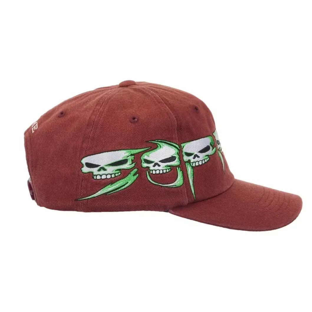 Supreme Skull Spellout 6 Panel Snapback (Rust)