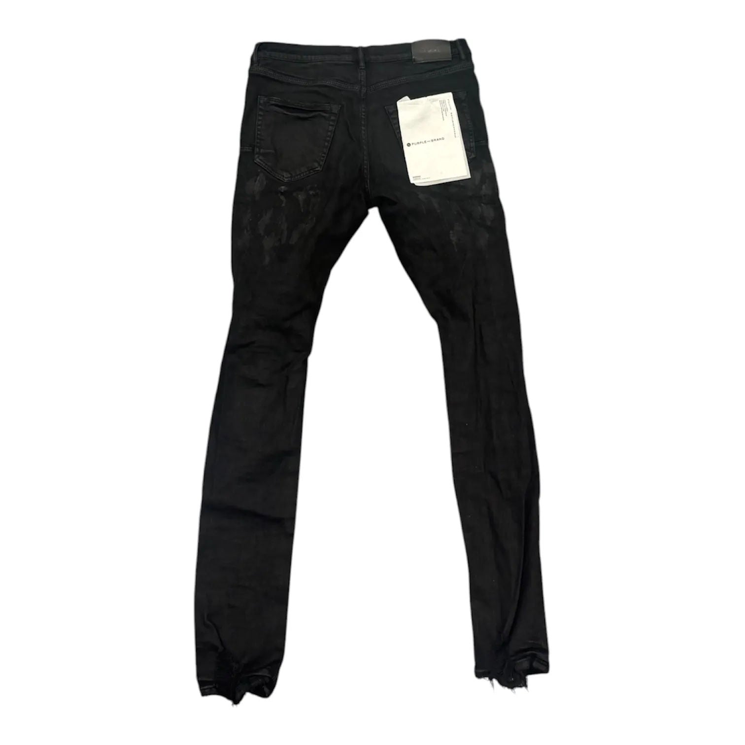 Purple Brand Waxed Splatter Jeans (Black) - Preowned
