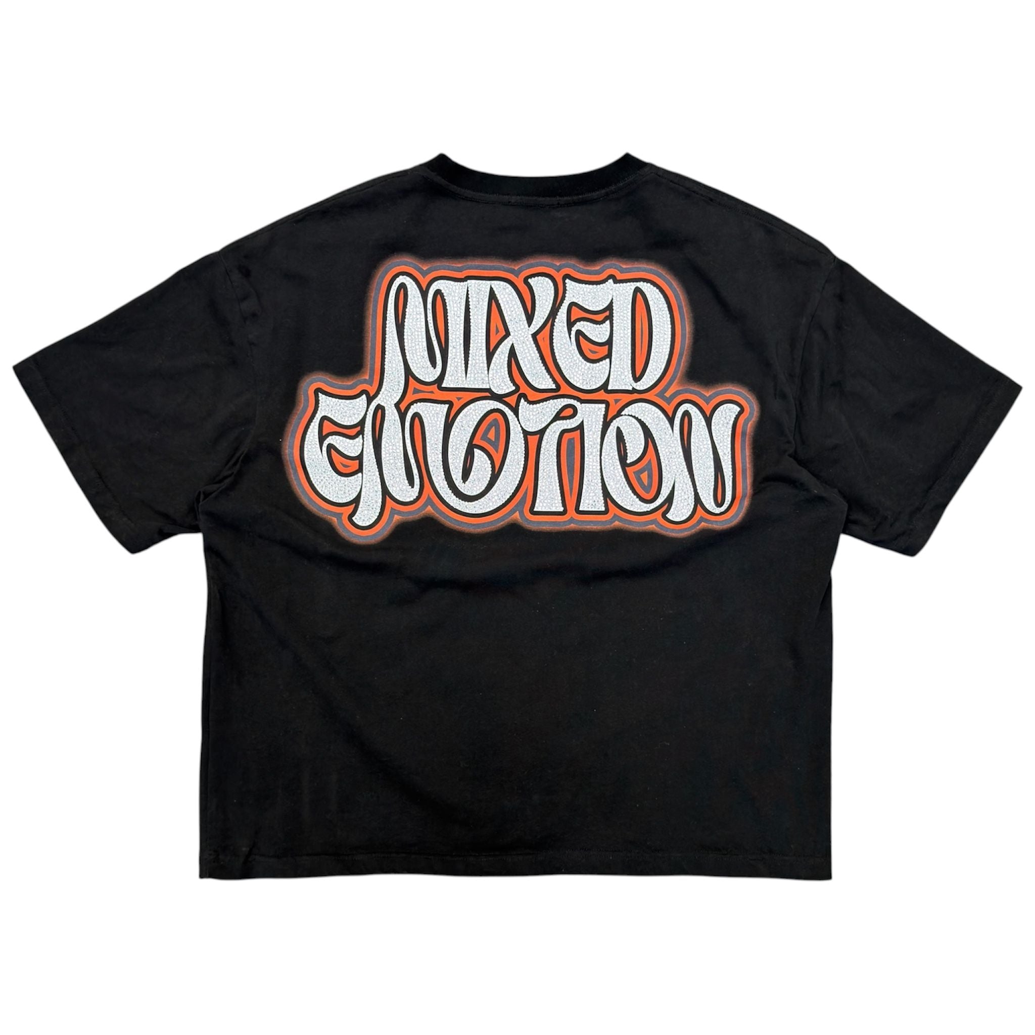 Mixed Emotion Twin Rhinestone Tee (Black) - Preowned
