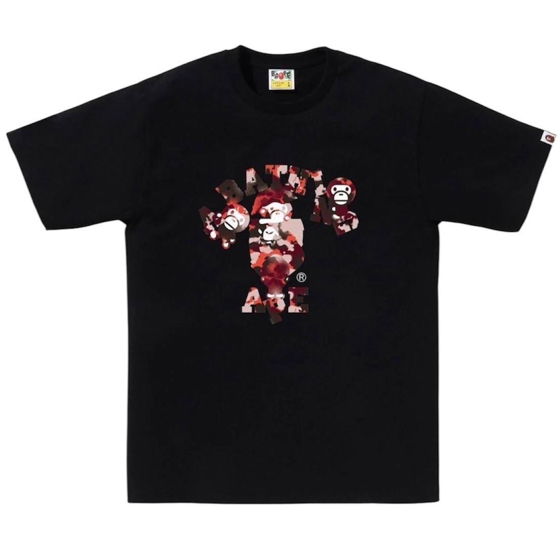 Bape Map Camo College Tee (Black/Red)