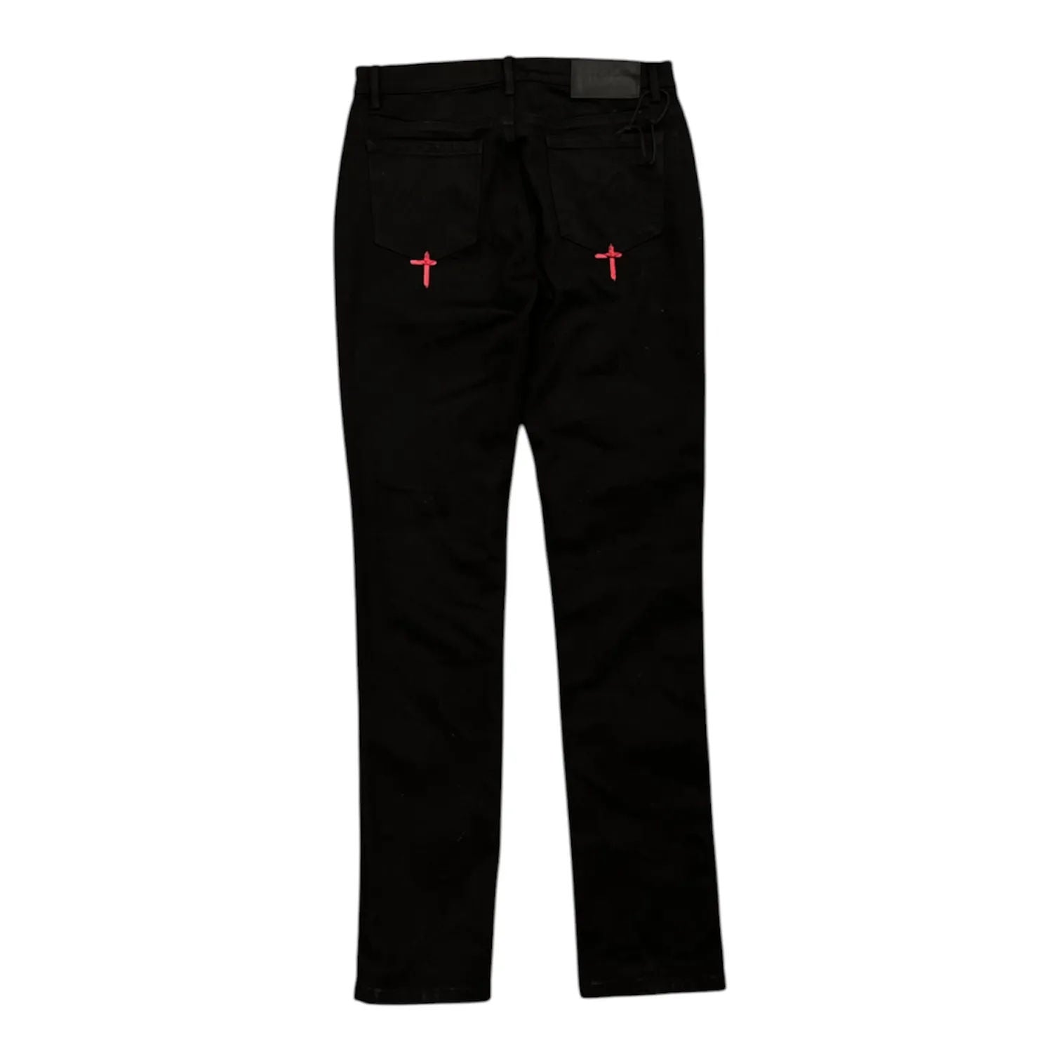 RTA Bryant Skinny Jeans Rest In Peace (Black/Red) - Preowned