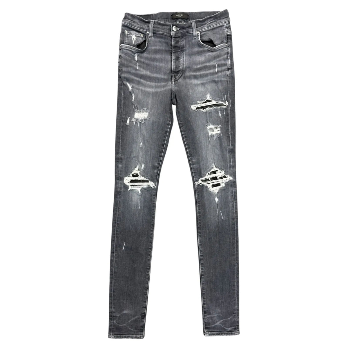 Amiri MX1 Black Leather Patch (Grey/Black) - Preowned