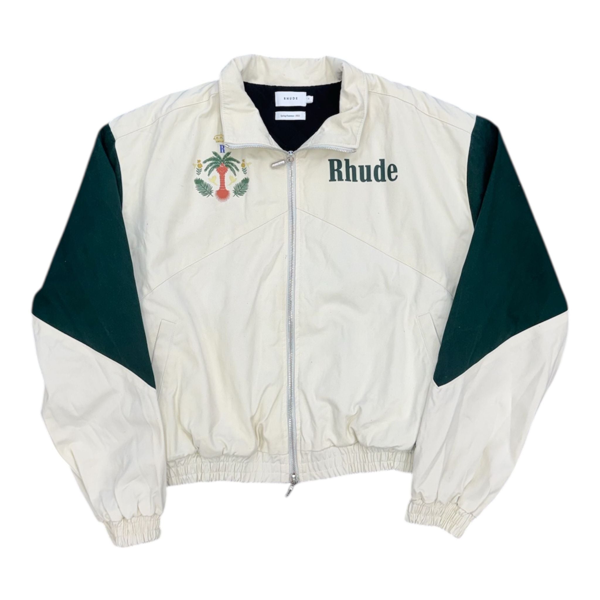 Rhude Flight Jacket (Creme/Hunter Green) - Preowned