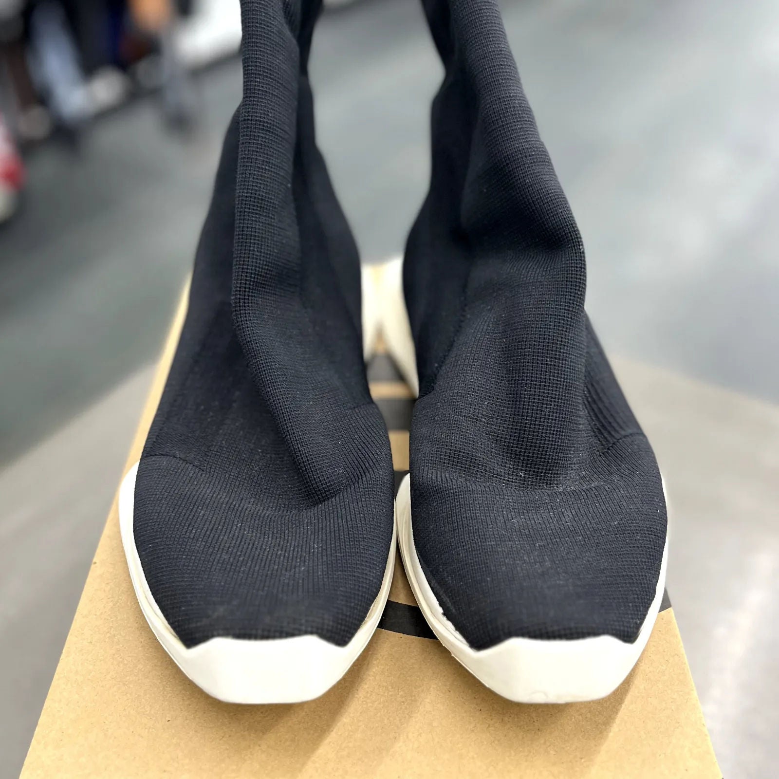 Rick Owens DRKSHDW Runner Stretch Sock Black Milk - Preowned