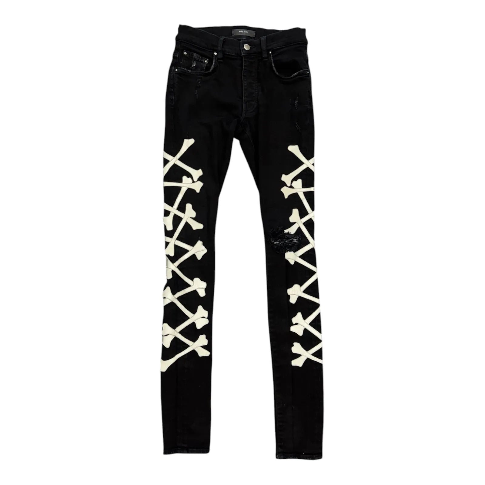 Amiri Bones Jeans (Black/Silver) - Preowned