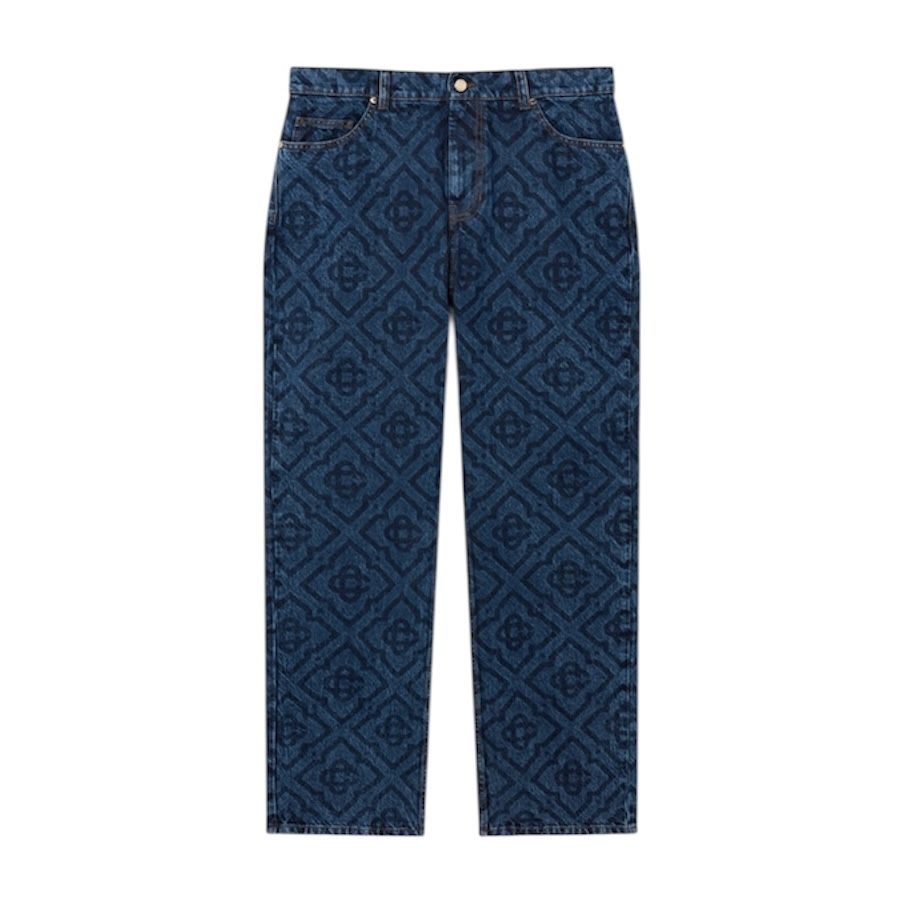 Casablanca Laser Monogram Denim Jeans (Blue)