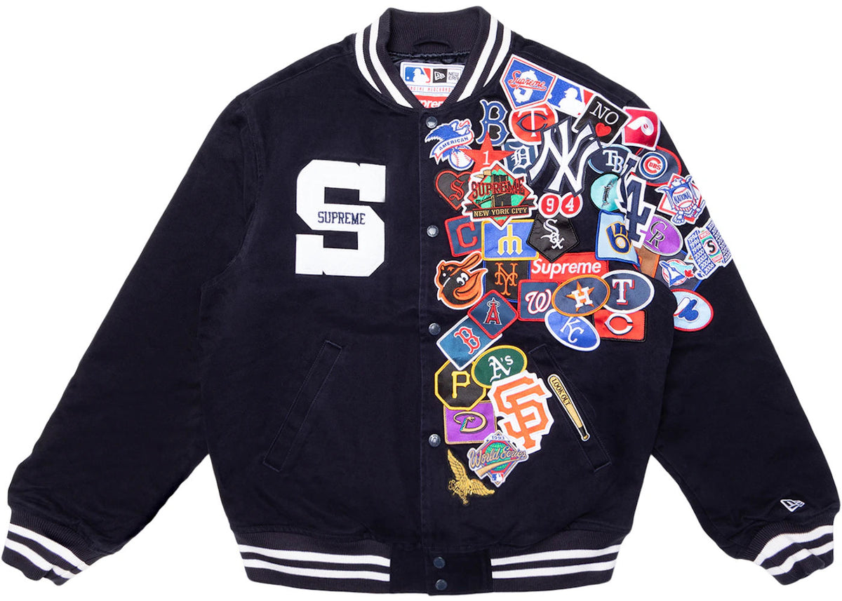 Supreme New Era MLB Varsity Jacket Navy - Preowned