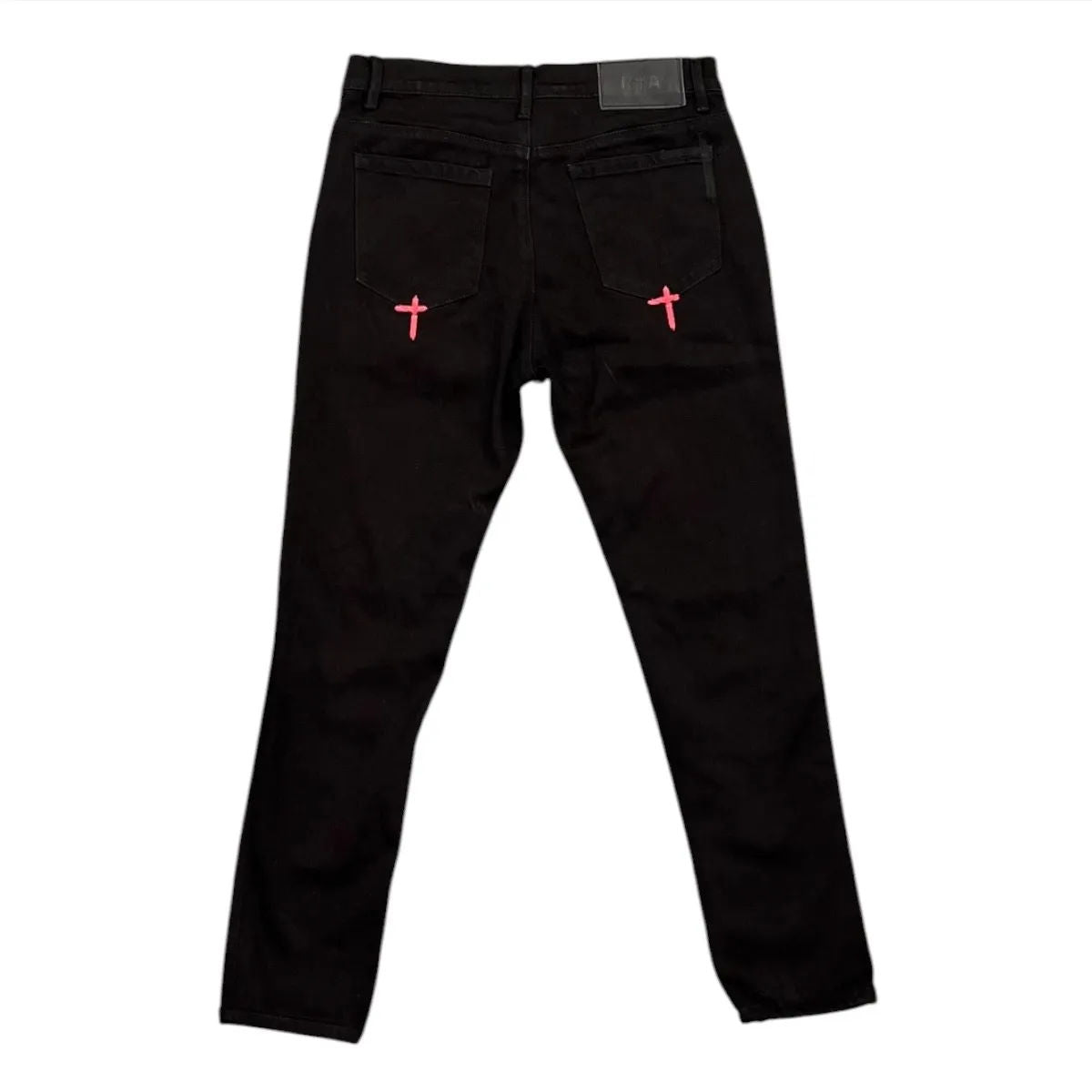 RTA Bryant Skinny Jeans Rest In Peace (Black/Red) - Preowned