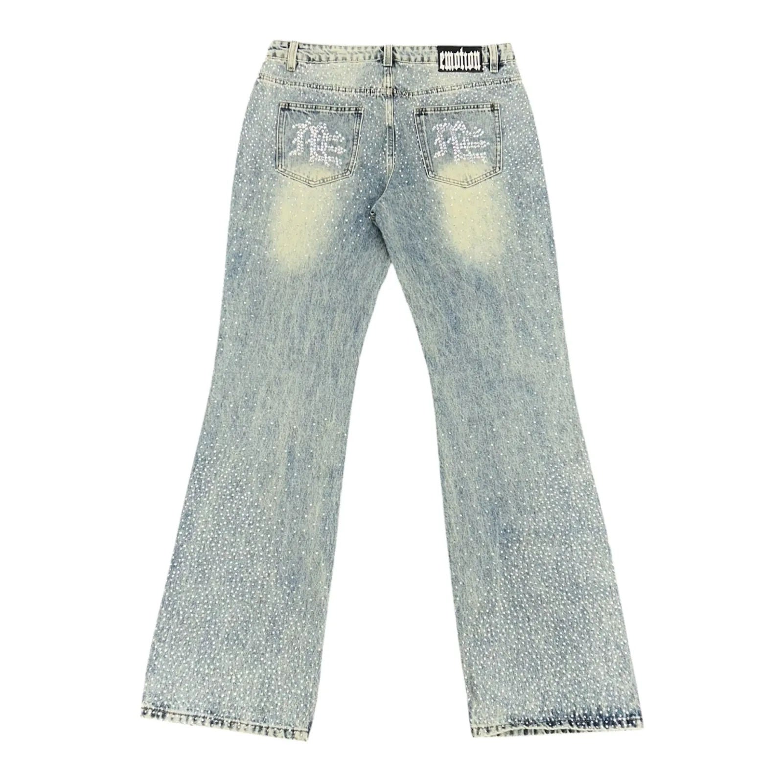 Mixed Emotion ME Rhinestone Jeans (Light Wash) - Preowned