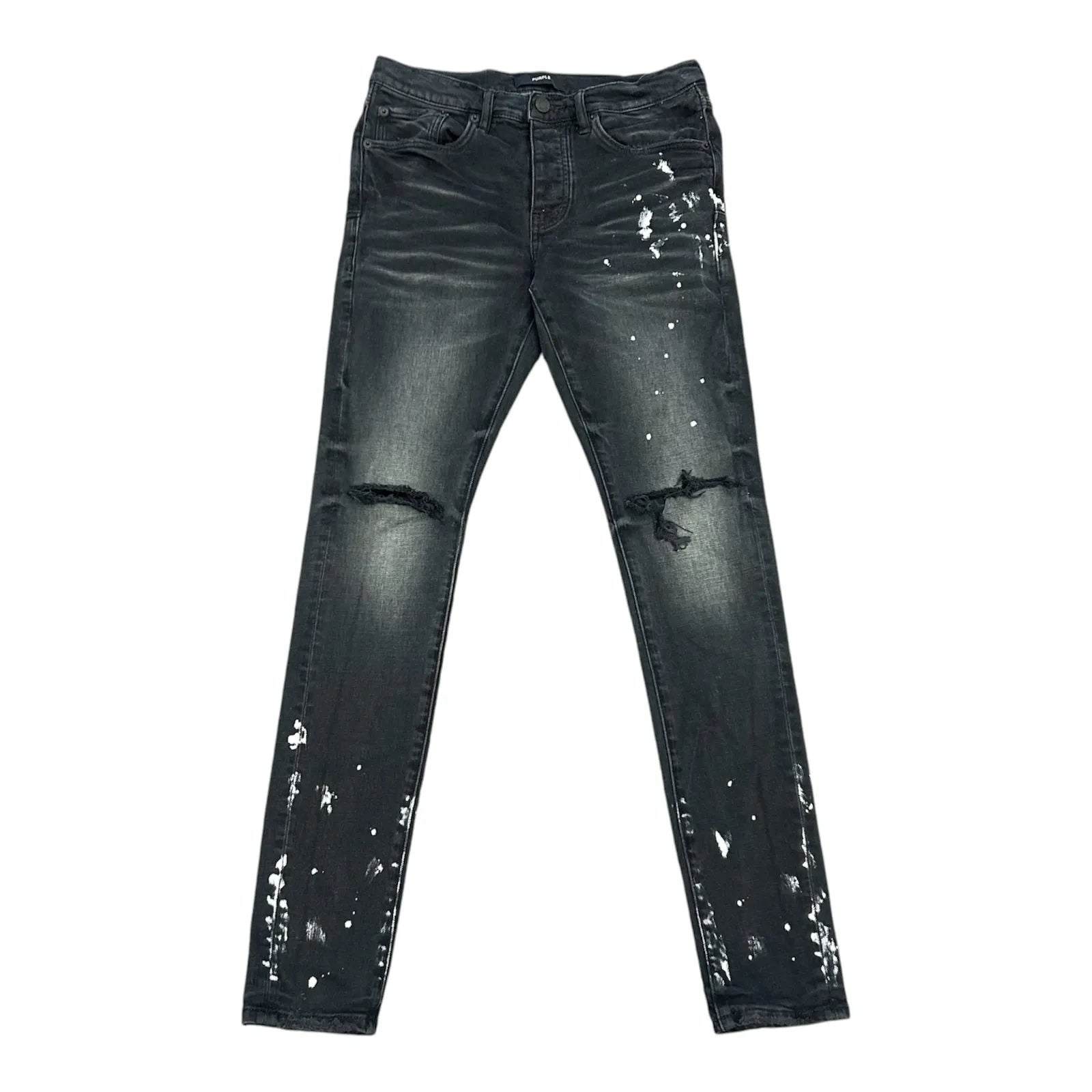 Purple Brand Paint Splatter Jean (Black) - Preowned