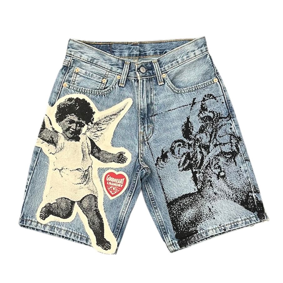 Deadby5am Angel Denim Shorts (Light Blue)