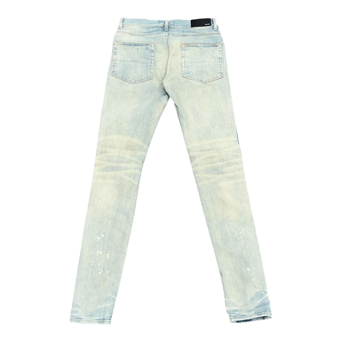 Amiri Paint Drip Logo Jeans (Blue) - Preowned