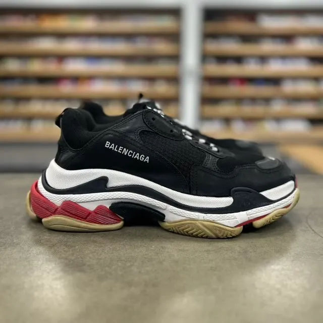 Balenciaga Triple S Black White Red (2018 Reissue) - Preowned