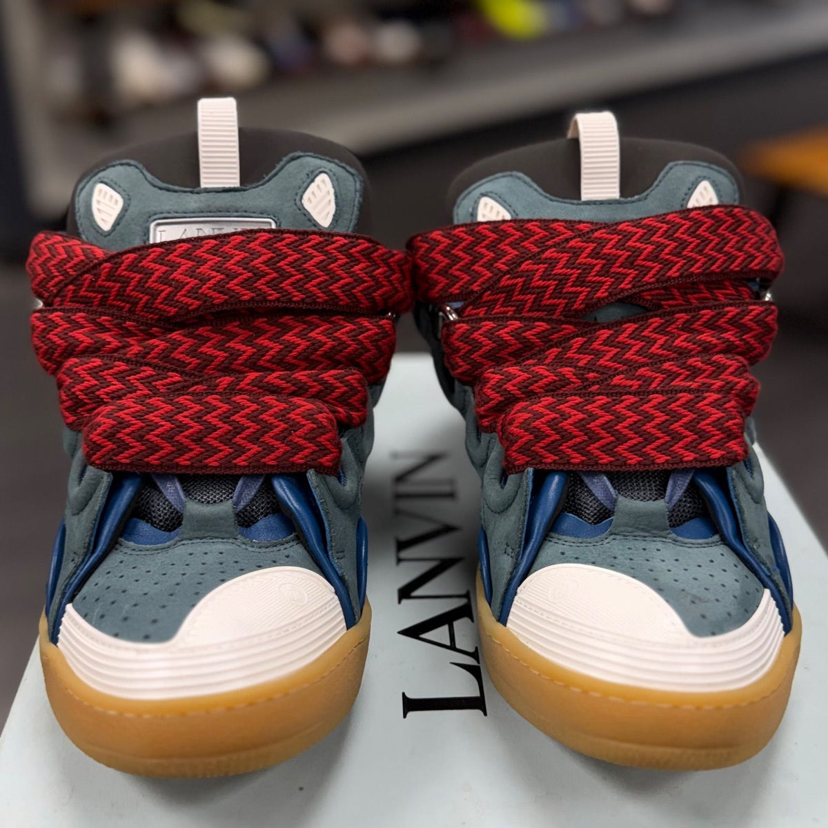 Lanvin Curb Sneaker Blue Grey - Preowned