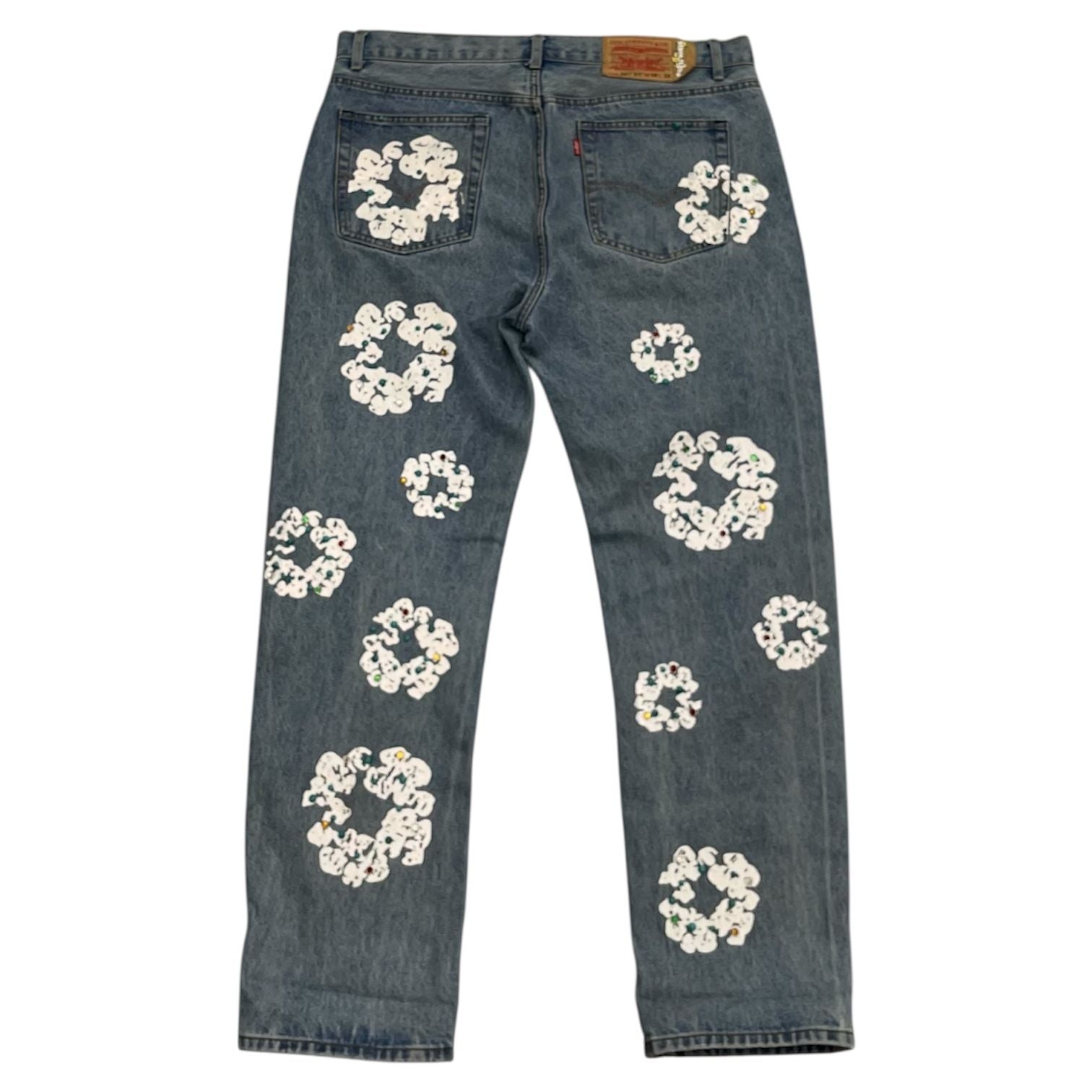 Denim Tears x Levi's 501 Cotton Rhinestone Wreath Jeans Indigo - Preowned