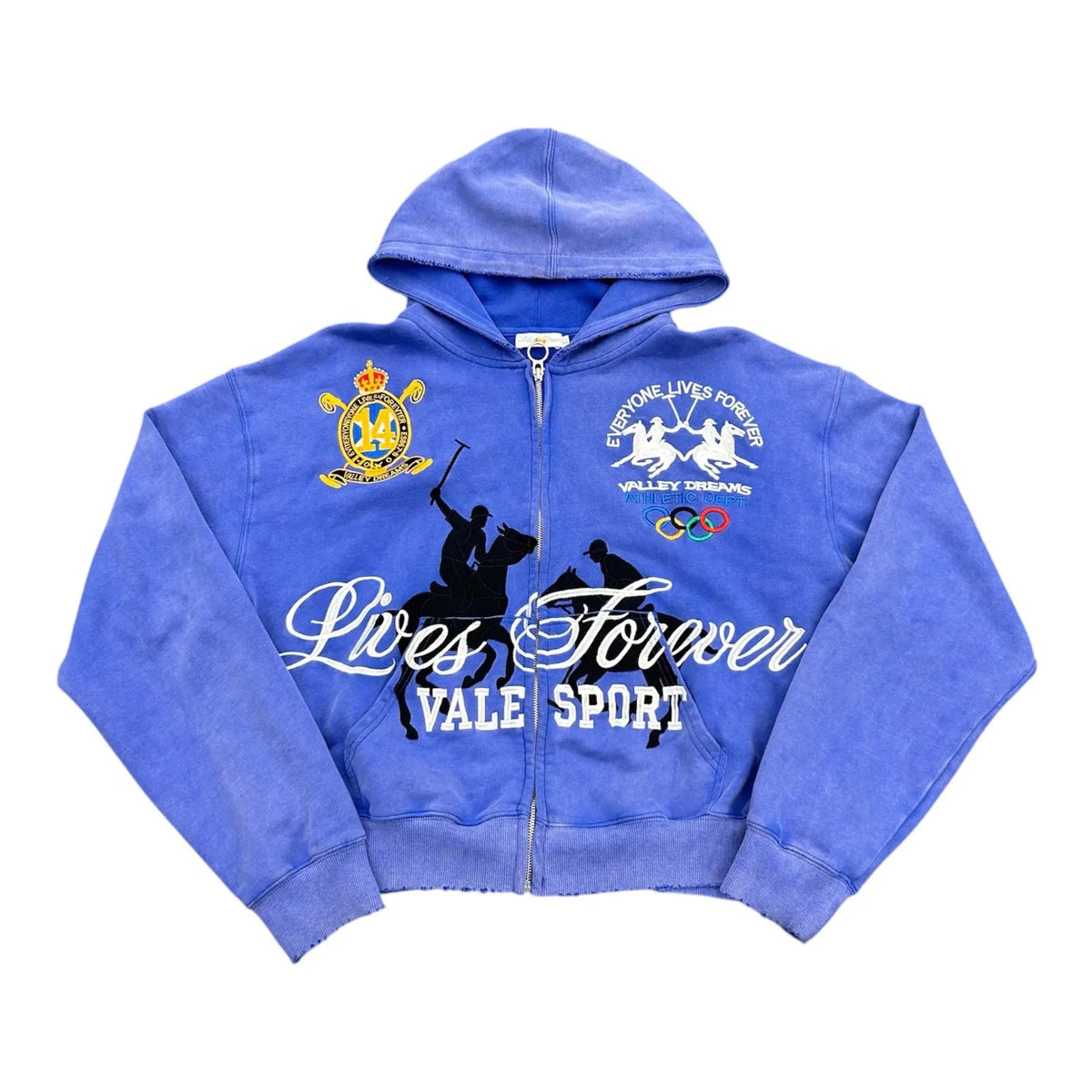 Vale Forever Schwab Zip Up Hoodie Blue - Preowned