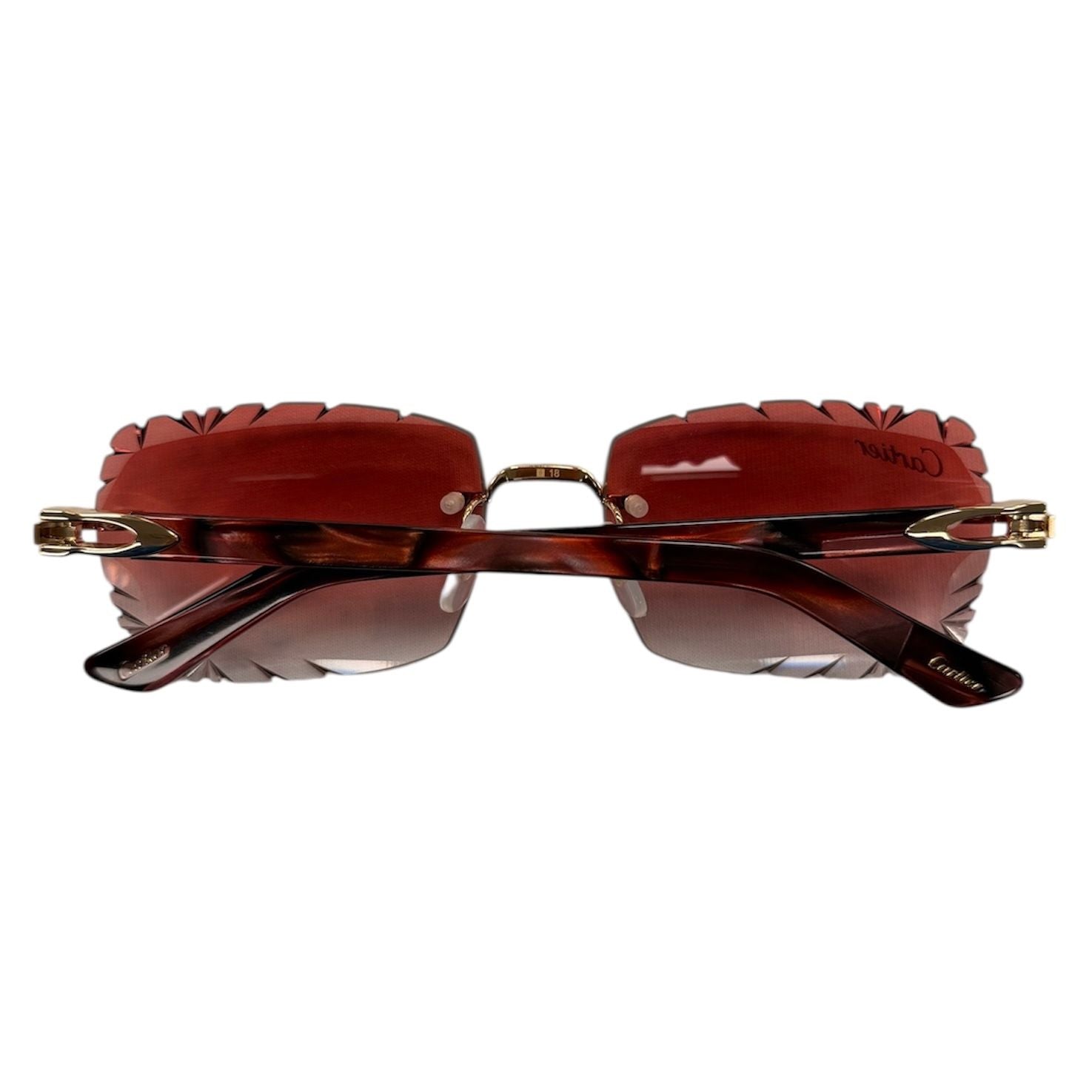 Cartier Glasses (Red Acetate Sticks/ Red Diamond Cut Lenses)