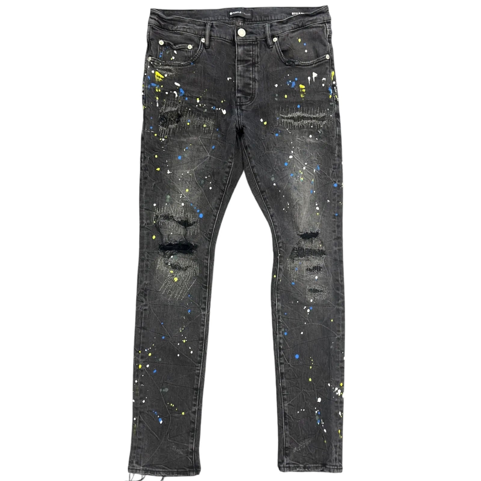 Purple Brand P.001 Jeans (Grey Paint Splatter) - Preowned