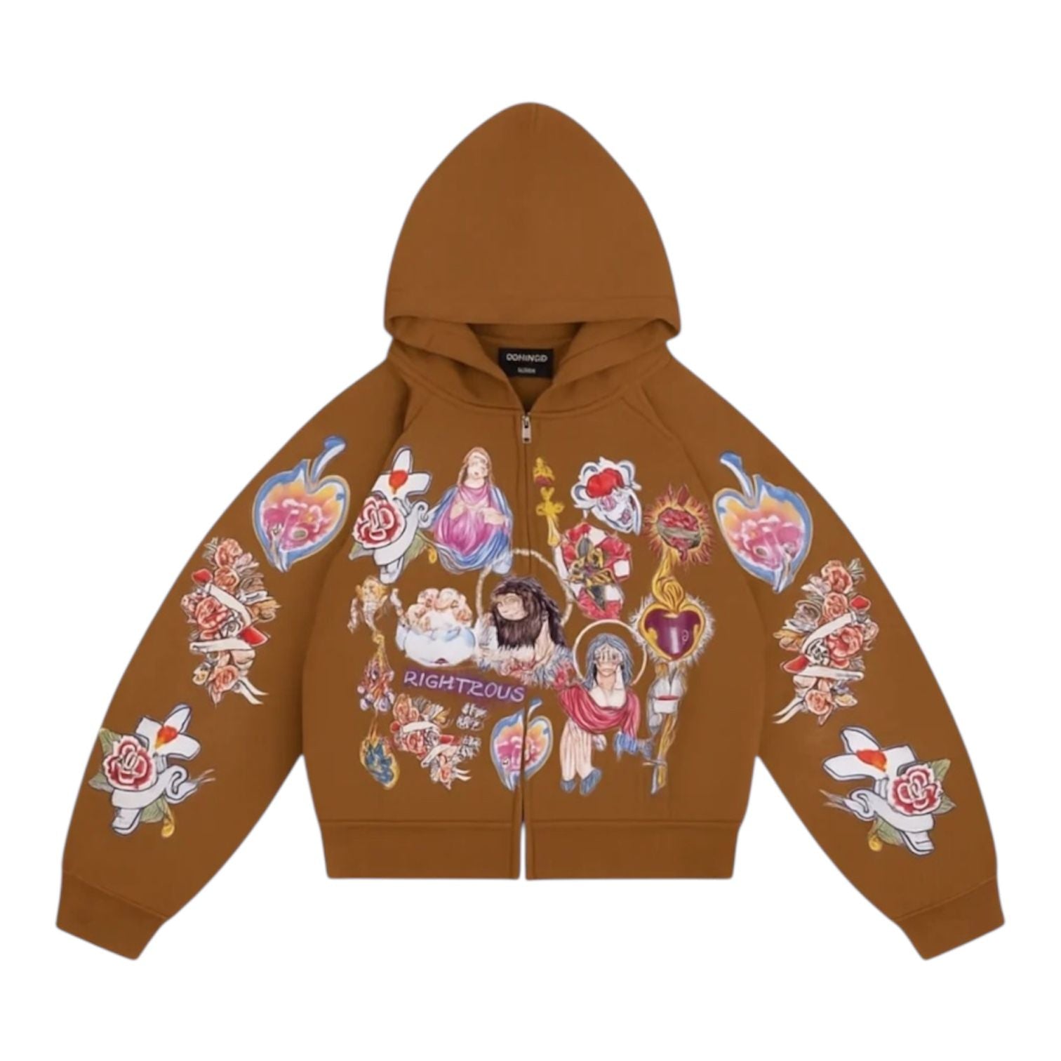 We Are Righteous Risen King Zip Up Hoodie (Brown)