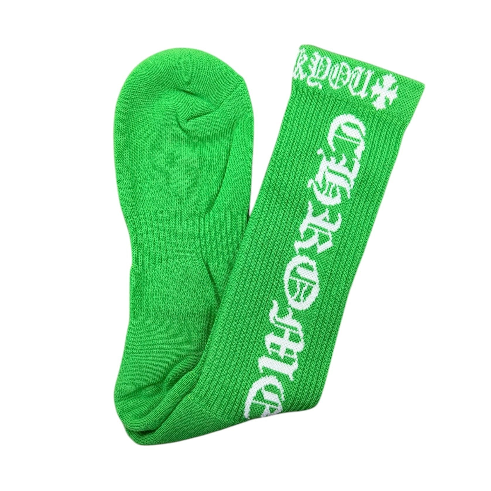 Chrome Hearts Fuck You Socks (Lime)