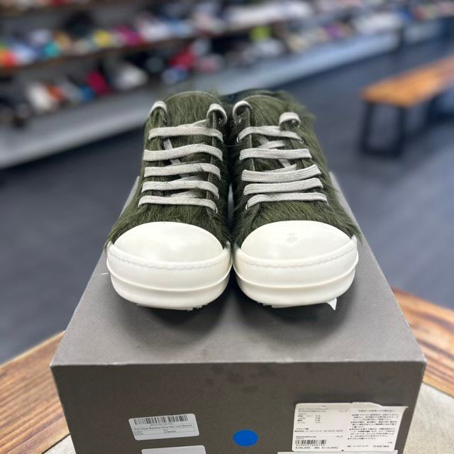 Rick Owen Ramone Pony Hair Low (Green) - Preowned