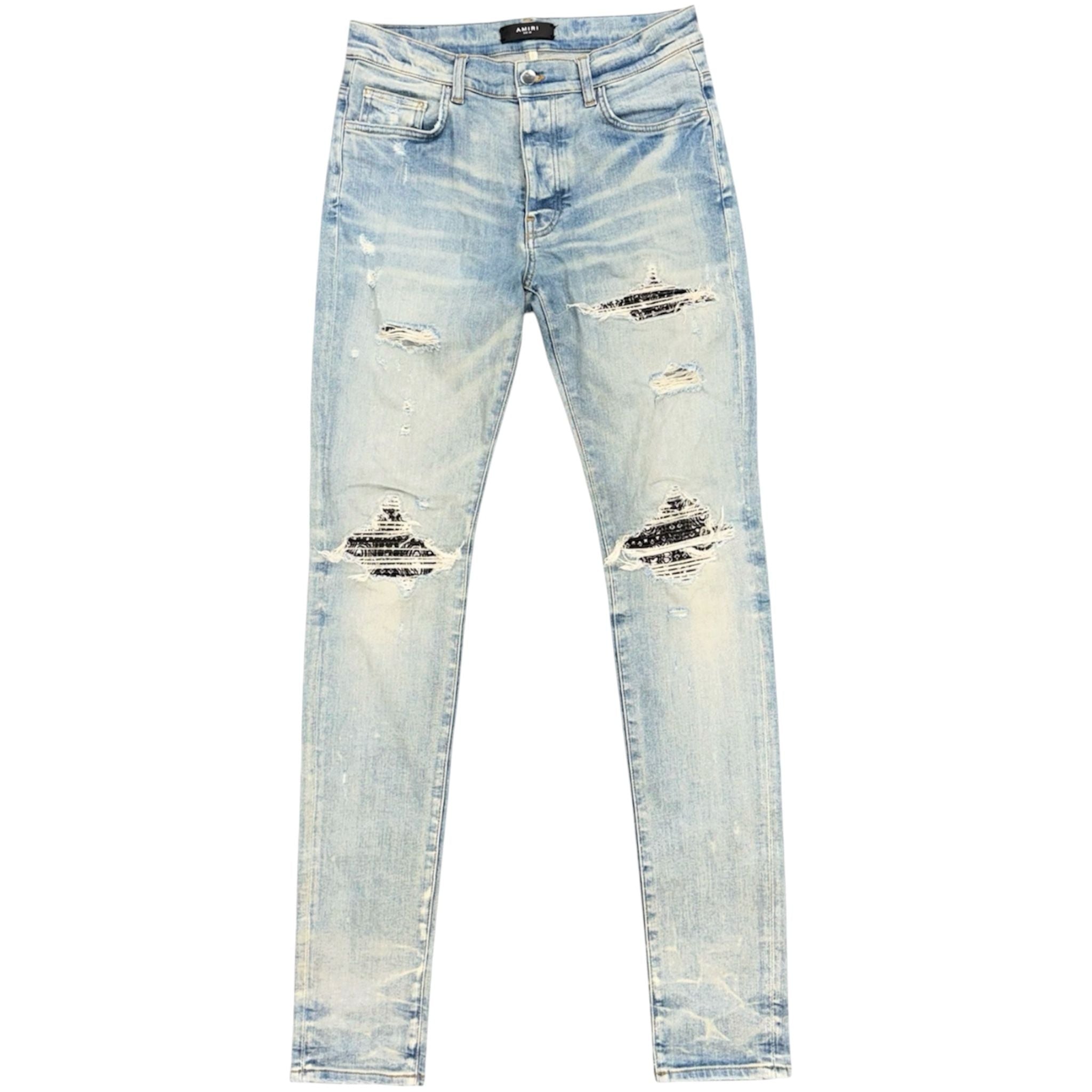 Amiri MX1 Black Bandana Patch Jean (Clay Indigo)