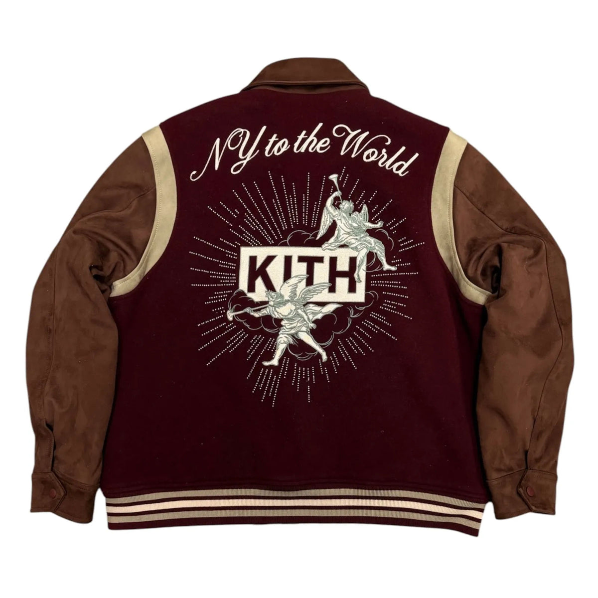 Kith Wool X Microsuede Varsity Jacket Magma - Preowned