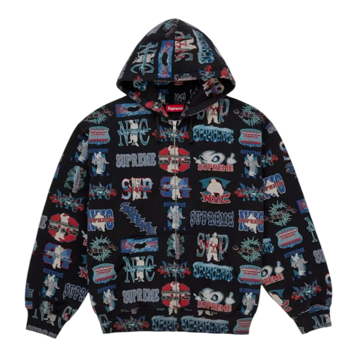 Supreme Flash Zip Up Hooded Sweatshirt Black