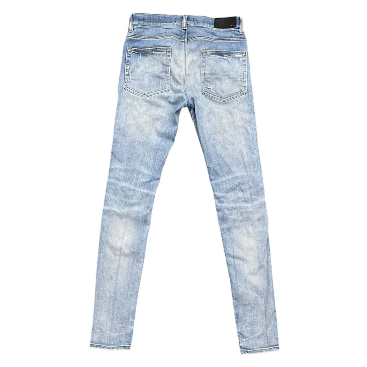 Amiri Mx1 Blue Plaid Patch Jeans (Clay Indigo) - Preowned