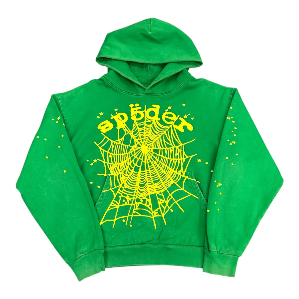 Sp5der OG Web Hoodie (Green/Yellow) - Preowned