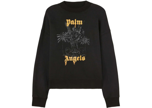 Palm Angels Palms Pencil Crew Sweatshirt Black - Preowned