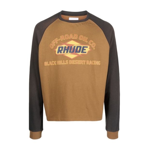 Rhude Hills Long Sleeve T-Shirt (Brown)
