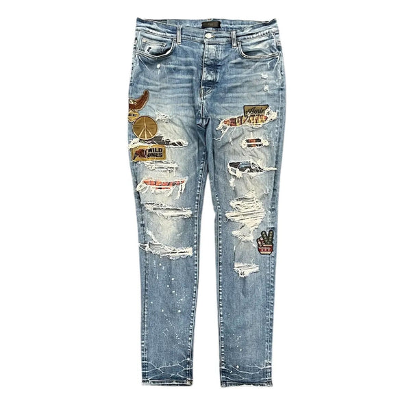Amiri Biker Patch Jean (Clay Indigo) - Preowned