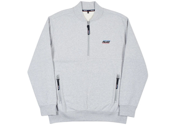 Palace Basically a Half Zip Bomber Grey Marl