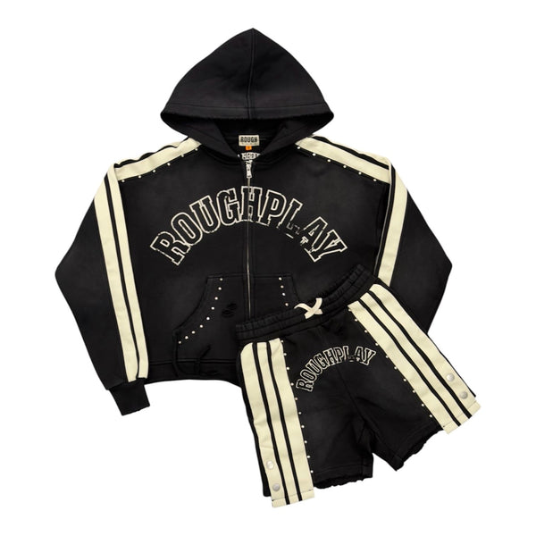 Roughplay Stripe Short Set (Black)
