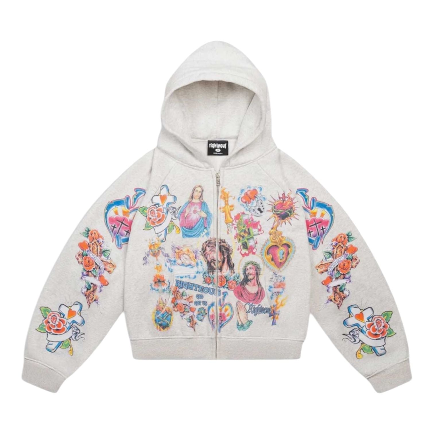 We Are Righteous Risen King Zip Up Hoodie (Grey)