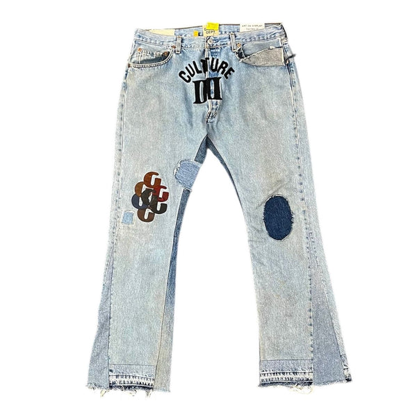 Migos x Gallery Dept. For Culture III Flare Denim Washed Blue/Grey - Preowned