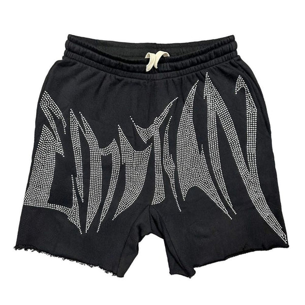 Mixed Emotion Wild Rhinestone Shorts (Black)
