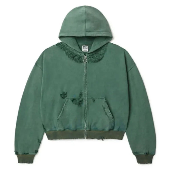 Vale Forever Destroyer Zip Up Hoodie (Green) - Preowned