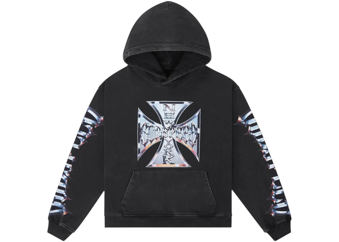 Godspeed Chrome Motto Hoodie Black Wash - Preowned