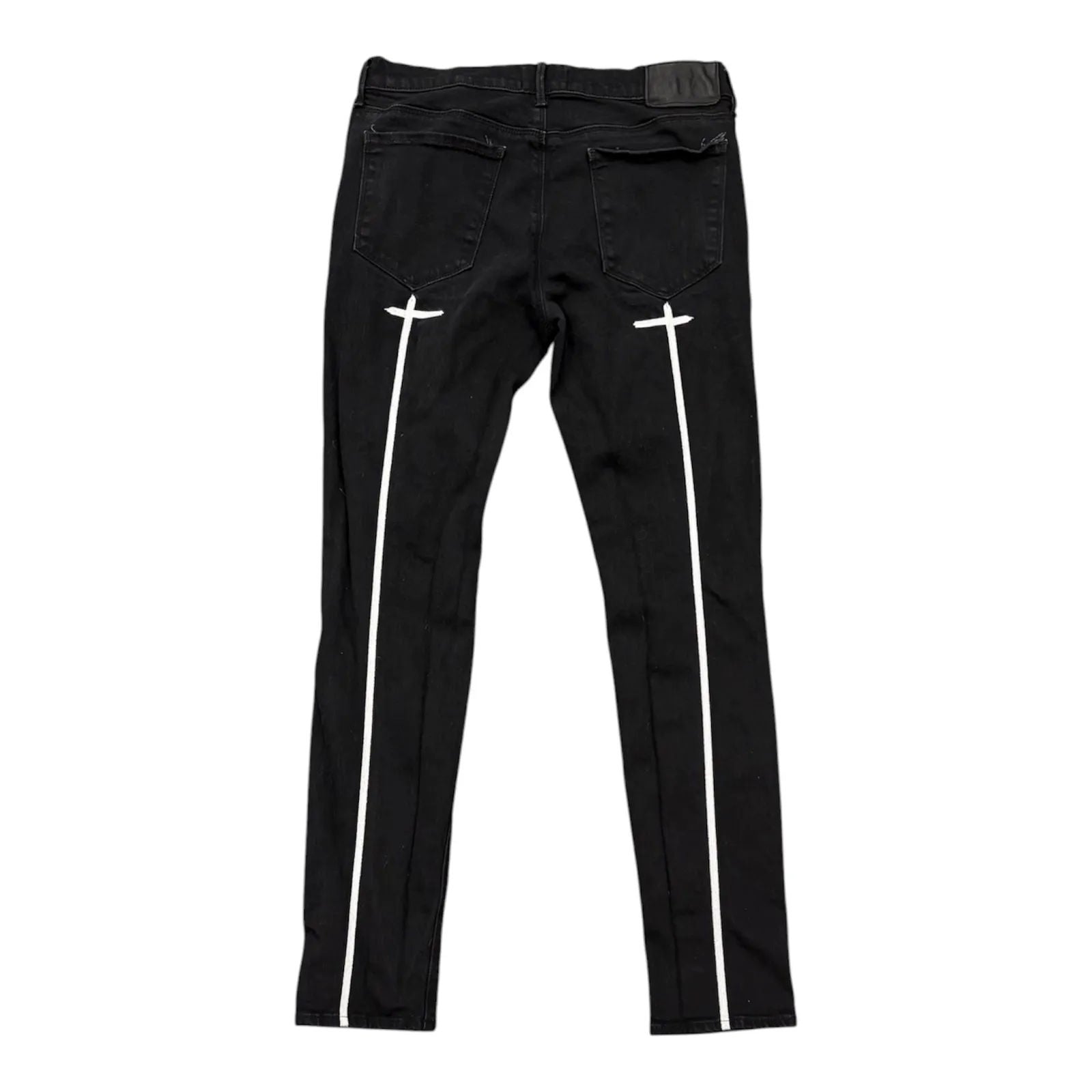 RTA Long Cross Jeans (Black/White) - Preowned