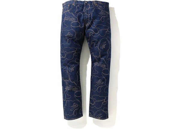 BAPE x Levi's Camo 501 93 Model Indigo