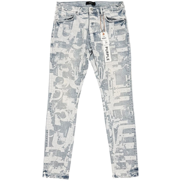 Purple Brand P.001 Grunge Print Jeans (Light Wash) - Preowned