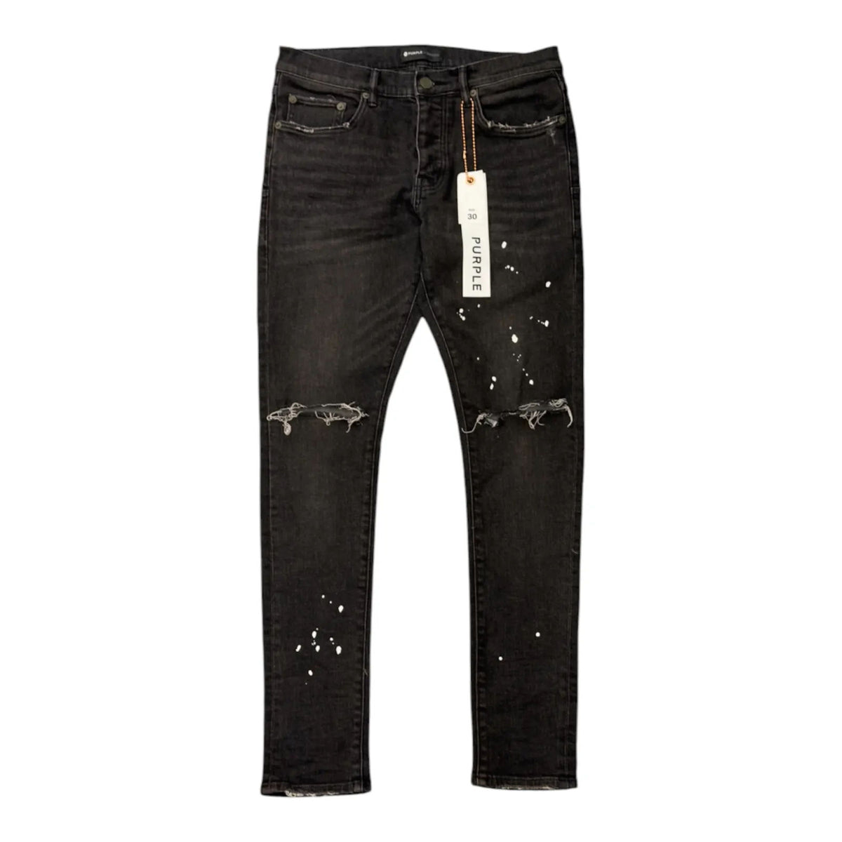 Purple Brand Paint Splatter Jean (Washed Black) - Preowned