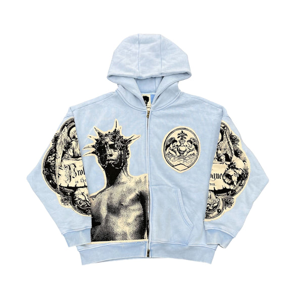 Deadby5am Punks Paradise Zip Up Hoodie (Blue)