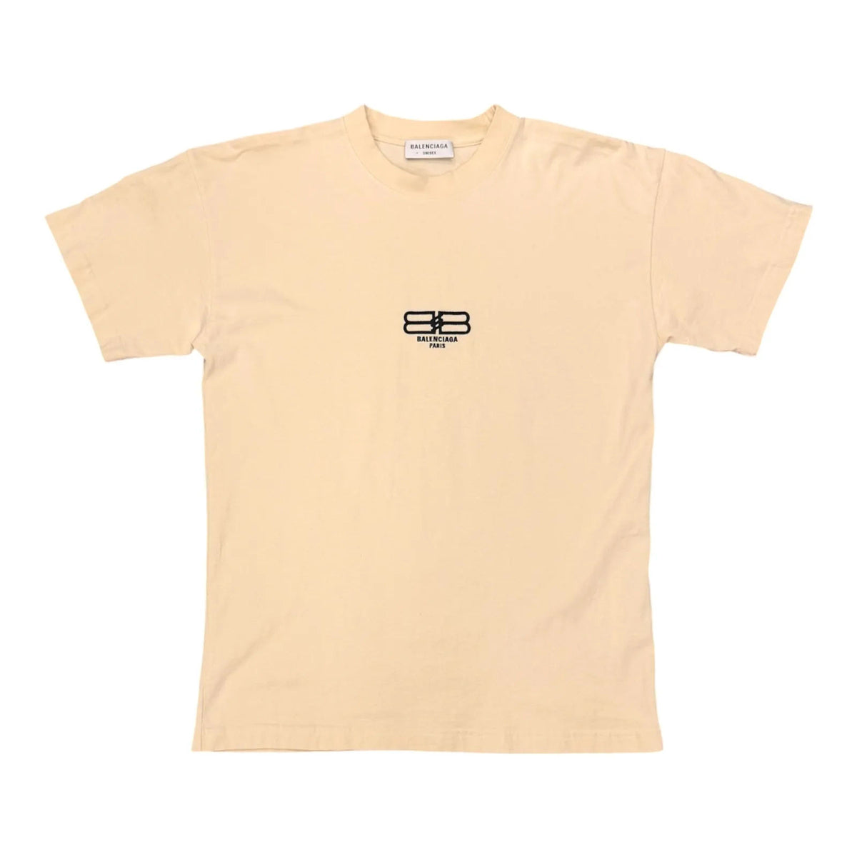 Balenciaga BB Paris Icon Cotton Tee (Light Beige/Black Logo) - Preowned