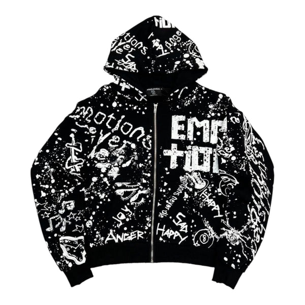Mixed Emotion Graffiti Hoodie (Black)