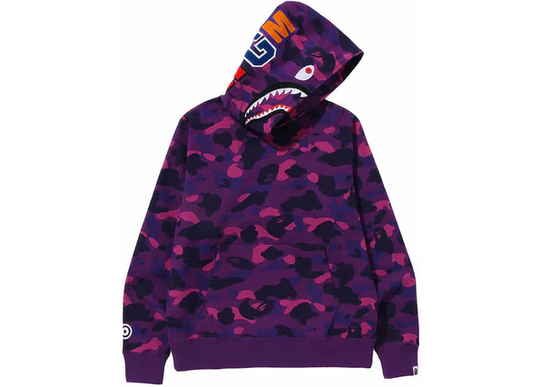 BAPE Color Camo Shark Pullover Hoodie Purple - Preowned