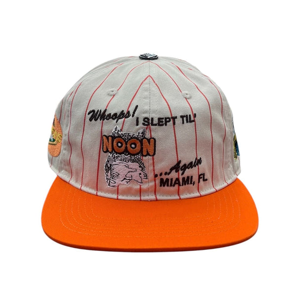 Triple 7's Night Owl Hat (Pinstripe Orange)